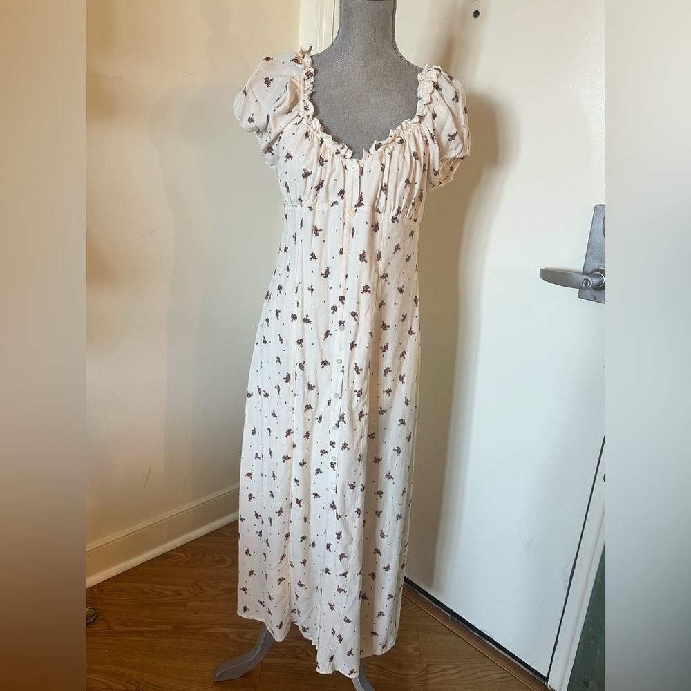 H&M peasant White Dress size L NWT